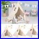 3 Set Teepee Tents for Kids White Cotton Canvas Play Tents with 10ft LED Star