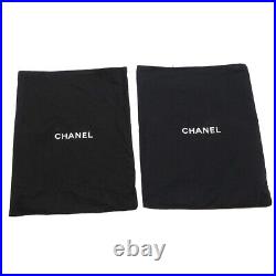CHANEL Logo 10 Set Dust Bag Drawstring Canvas Cotton Black Ivory M256