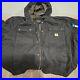 Carhartt Bartlett Relaxed Fit Washed Duck Sherpa-Lined Jacket Black Mens 2XL