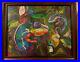 Changing Colors Chameleons in oil 22 by 28 on cotton canvas