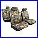 For Ford F250 Crew Cab 2017-on Car Seat Covers Full Set Beige Camo Cotton Canvas