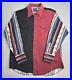 VINTAGE Wrangler Shirt Adult 17.5-35 Black Red X-Long Tail Aztec Brushpopper Men